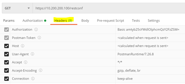 This is an image of the headers tab selected in postman. 7 options show here with all selected. 